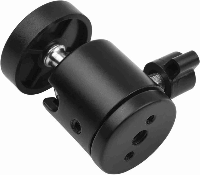 KaiSai Mini Kugelkopf Stativkopf 360 Grad drehbarer Montagefuß Adapter mit 1/4 Zoll Schraubanschluss in Schwarz - Bild 1