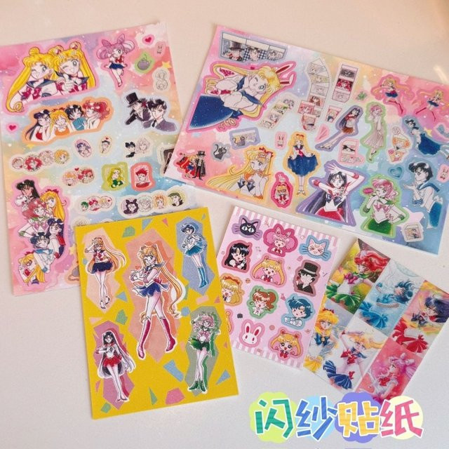 Bandai Sailor Moon Sticker Set in Multicolour für Notizbücher, Handys und Computer - Bild 1