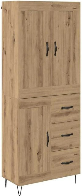 vidaXL Highboard Artisan-Eiche in Braun mit Türen und Schubladen, B/T/H: 69,5 x 34 x 180 cm - Bild 1