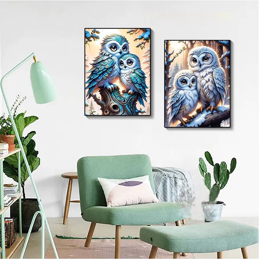 QIZITENG 5D Diamantgemälde Set mit Tier-Motiven Koala und Eule als Mosaik-Stickerei für Kinder und Hobby-Bastler - Bild 2
