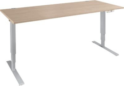 Schäfer Shop Genius Schreibtisch AERO FLEX, elektrisch höhenverstellbar, Eiche und Weiß, B/T/H: 160 x 80 x 62-128 cm - Bild 1