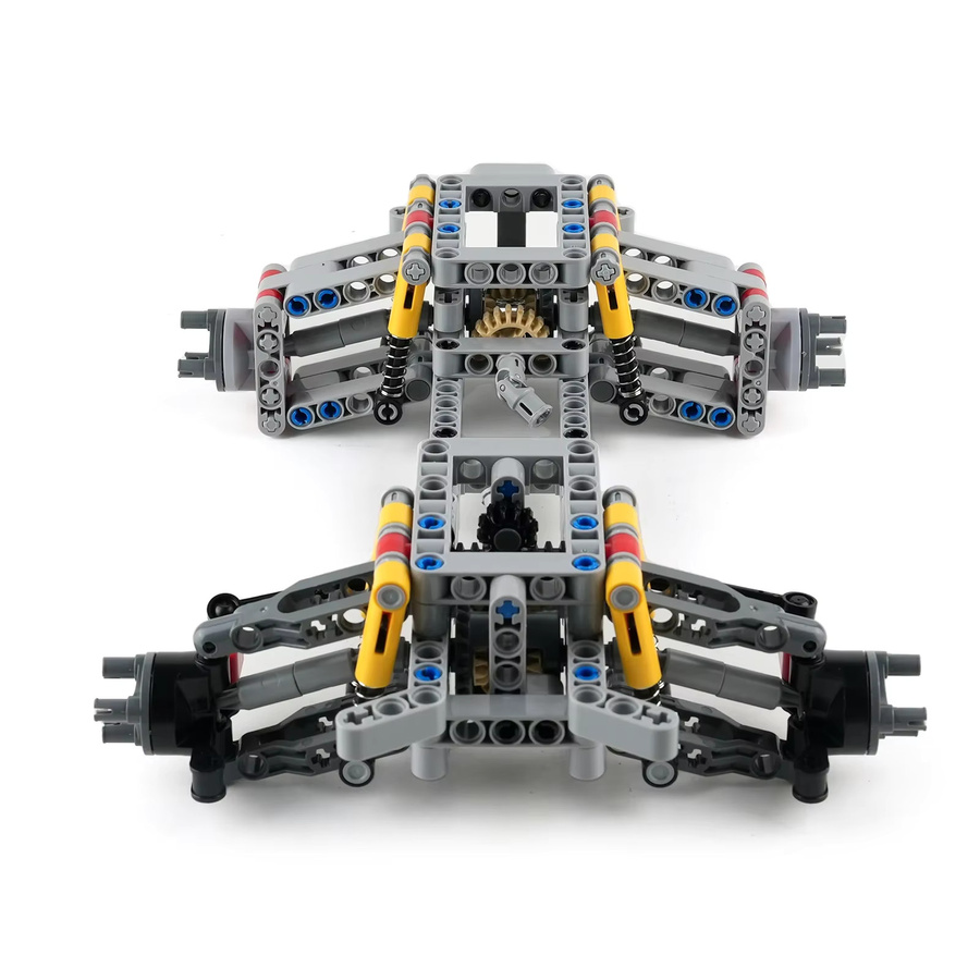 D220 MOC 4WD Allradantrieb Chassis mit unabhängiger Federung und Differential Lenkachse aus Kunststoff für Technik-Bausteine-Autos - Bild 3