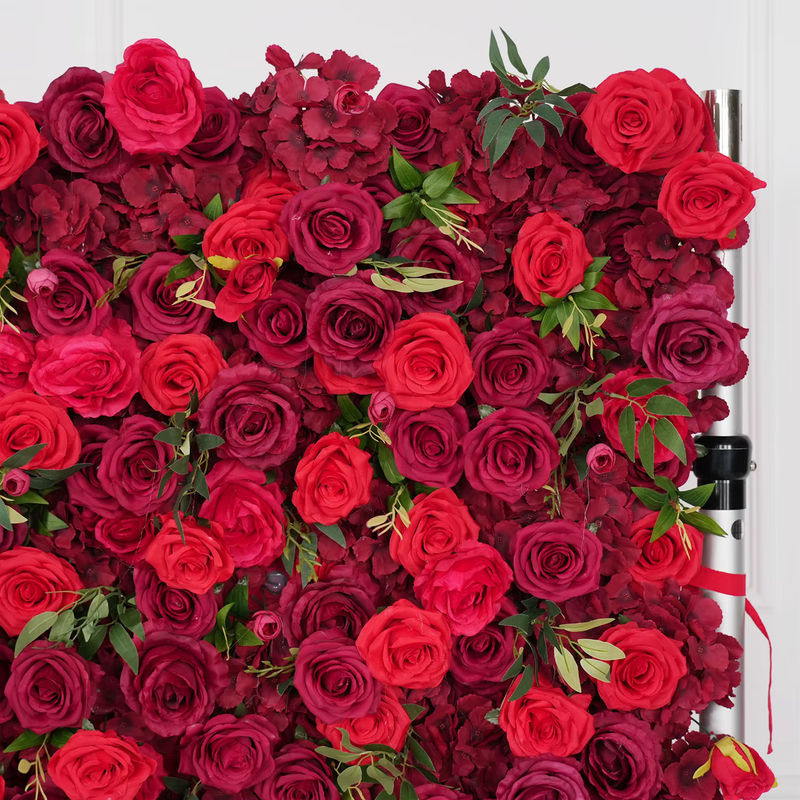 Uflower Wandtuch mit rotem Rosen-Blumenmuster aus Textil für Hochzeitsdekoration und florale Hintergründe - Bild 5