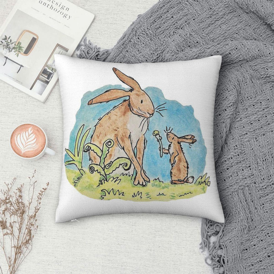 Quadratischer Kissenbezug mit Kaninchen-Print aus Polyester und Leinen, Mehrfarbig, B/B/B: 18 x 18 x 18 cm - Bild 3