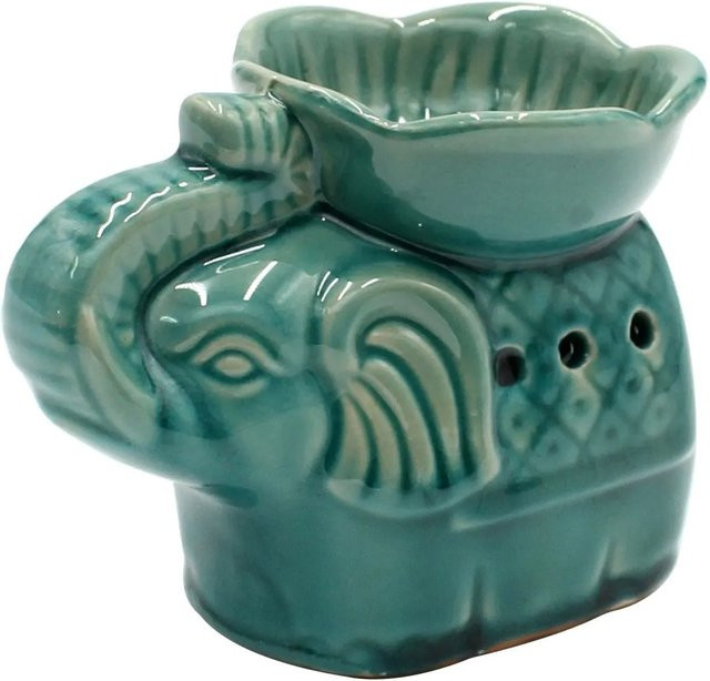 Dekohelden24 Duftlampe Elefant in Türkis aus Keramik, B/T/H: 14 x 9 x 10 cm - Bild 1