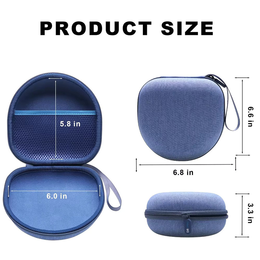 Faltbare Kopfhörertasche in Blau für Over-Ear-Headsets wie Beats, JBL, JLab, TOZO, BERIBES und Picun KVIDIO (nur Box) - Bild 2