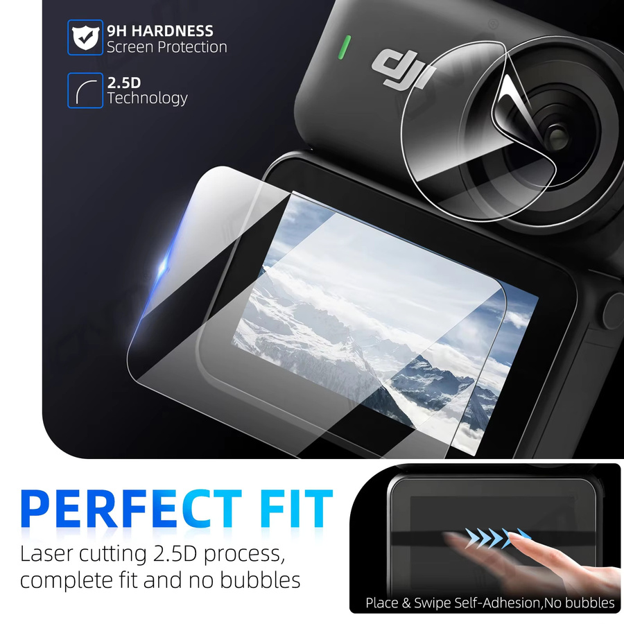 DJI Osmo Nano Displayschutzfolie und Kameraobjektivschutz aus gehärtetem Glas, transparent - Bild 4