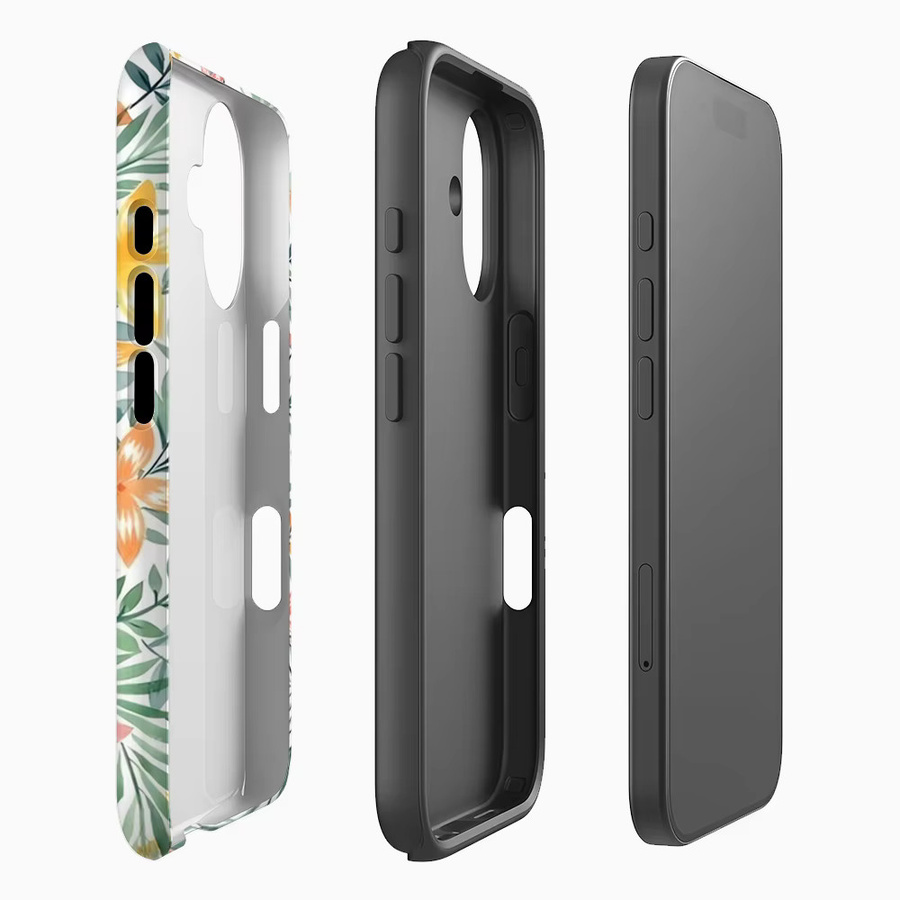 Handyhülle mit buntem Blumenmuster für Apple iPhone 11 bis iPhone 17 Pro Max Plus, doppelschichtige Rückseite, mehrfarbig - Bild 2