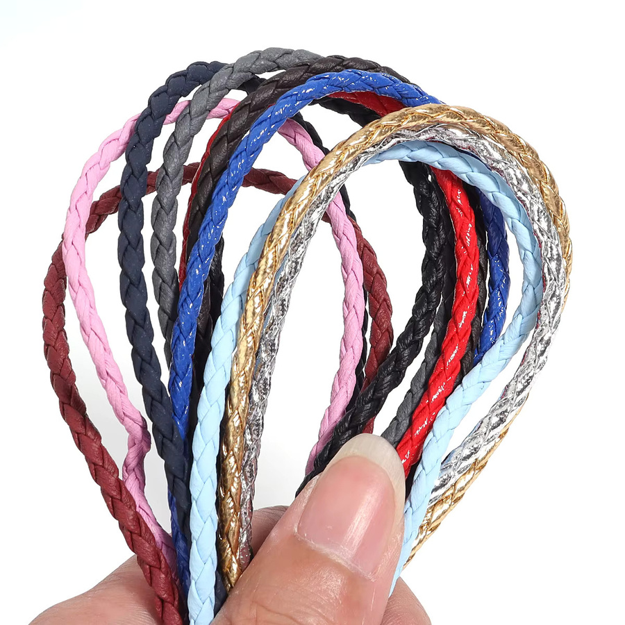 Louleur Lederband, geflochten, 3 mm, bunt, 10 Yards - Bild 6