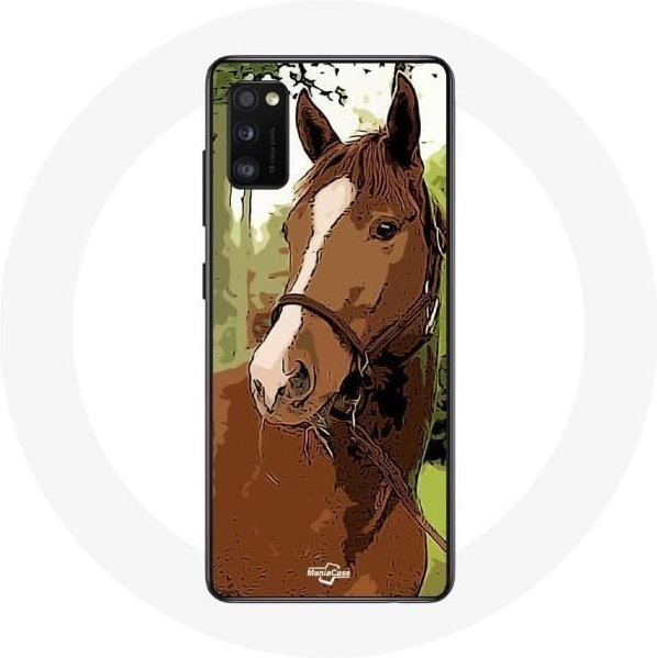 Samsung Galaxy A41 Schutzhülle in Braun mit Pferdemotiv - Bild 1