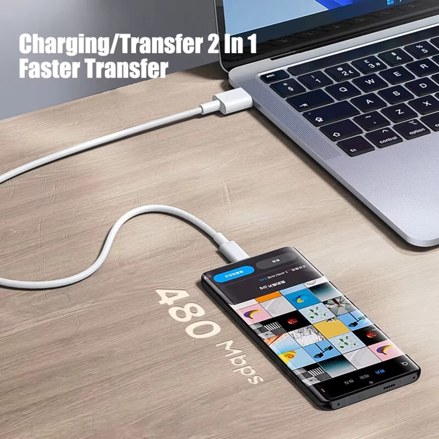 Mrgabwte USB-C zu Typ-C Schnellladekabel mit 60 W PD für iPhone 15 Serie, iPad, Samsung, Xiaomi, Huawei und Honor in Schwarz oder Weiß - Bild 2