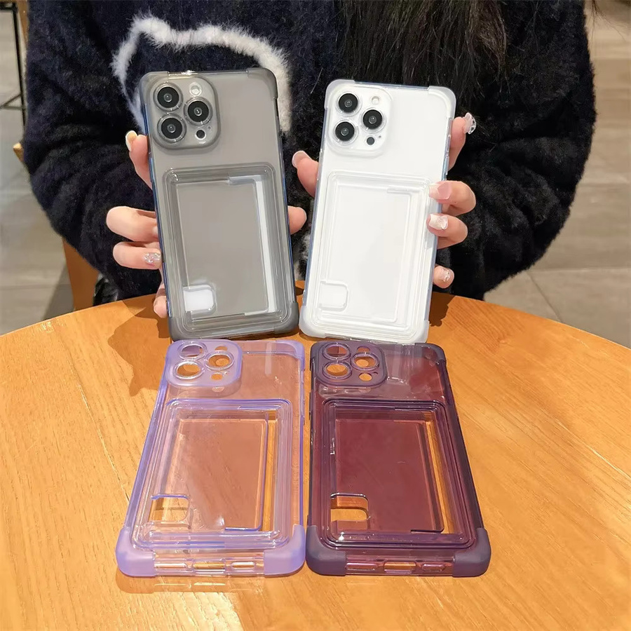 Loobival Kartenhalter Schutzhülle für iPhone 15 14 16 17 13 12 11 Pro Max, Transparente Brieftasche mit Airbag Stoßfestem Schutz - Bild 5