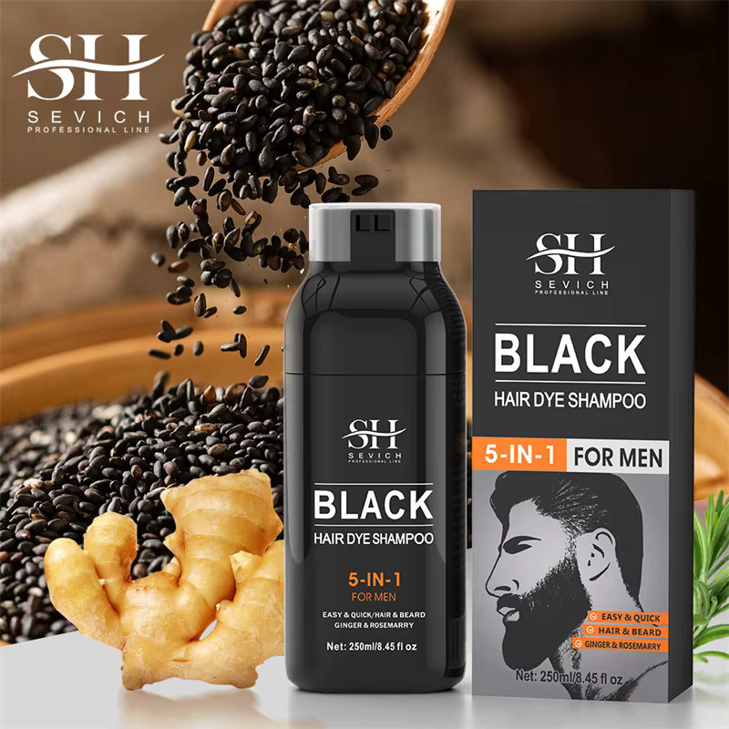 SEVICH 5-in-1 Shampoo Haar- und Bartfärbecreme für Herren, Schwarz, 250 ml - Bild 6