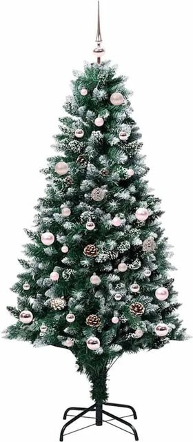 vidaXL Künstlicher Weihnachtsbaum mit 150 warmweißen LEDs in Grün, Höhe: 150 cm - Bild 1