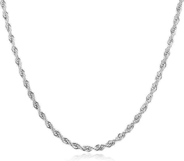 Halskette Edelstahl, Silber, Twisted Seil Kette, Unisex - Bild 1