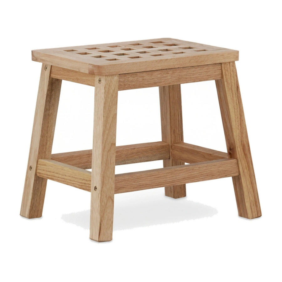 Relaxdays Tritthocker aus Walnussholz in Natur Braun B/T/H: 29,5 x 25,5 x 22 cm - Bild 2