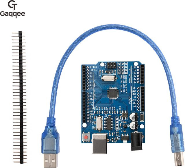 diymore UN0 R3 Board ATmega328P Entwicklungsboard mit Pin-Header und Kabel in Blau, kompatibel mit Arduino IDE-Projekten - Bild 1