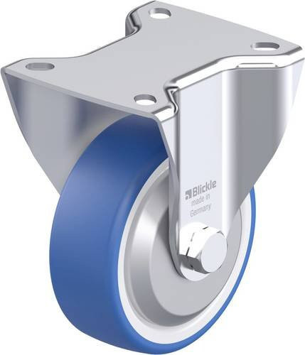 Blickle Stahlblech-Bockrolle BK-POTHS 100G-1-FA in Blau mit 100mm Rad-Durchmesser und 200kg Tragfähigkeit - Bild 1
