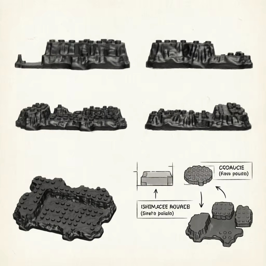 Hot Toys MOC Bausteine F01 Felslandschaft Grundplatte, Zubehör - Bild 3