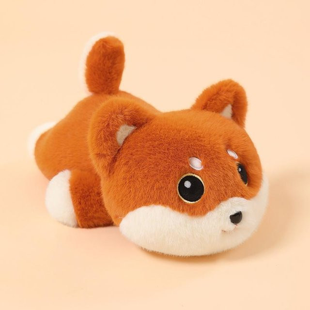 Yiran Health & Beauty Shiba Inu Hund Plüschtier, Orange & Grau, 35cm, ab 6 Jahren - Bild 1