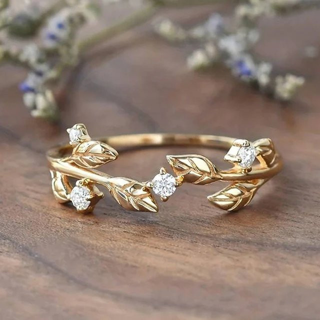 RUIYI Ring, 18K vergoldet, Zirkonia, Messing, Vintage, Damen - Bild 1