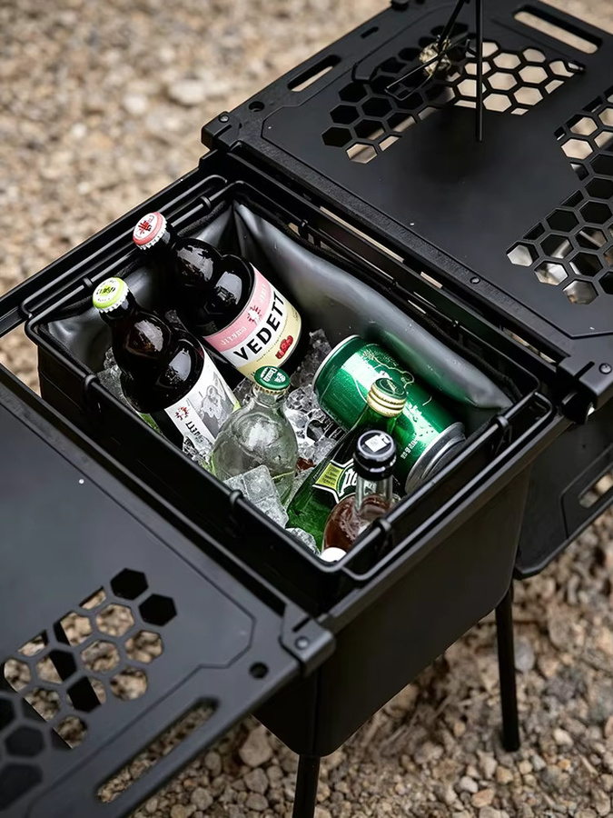 RESISTLAND Eiskübel Isoliertasche in Schwarz für Camping und Picknick - Bild 4