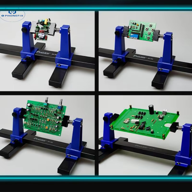 DIYPHONE SN-390 360 Grad Rotations-Lötstation aus Metall mit LED-Leuchte für PCB-Schaltkreis- und Motherboard-Reparaturen, B/T/H: 40,8 x 17,0 x 12,5 cm - Bild 3