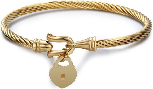 Wucifang Jewelry Armband, Titan, Gold, Damen, Herzförmiges Schlossarmband - Bild 1