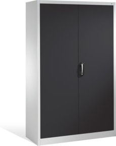 C+P Aktenschrank Acurado mit Drehtüren, 5 Ordnerhöhen, Stahl, lackiert, Front Schwarzgrau, Korpus Lichtgrau, H x B x T: 195 x 120 x 50 cm - Bild 1