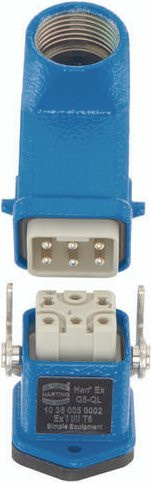HARTING Steckverbinder-Set 10360070002 in Blau mit 7 Polen plus PE - Bild 1