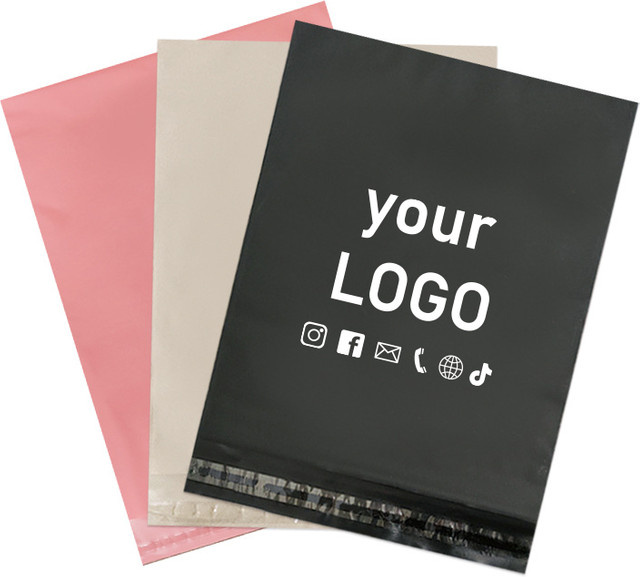 50 Stück wasserdichte Kunststoff-Kuriertaschen in Beige mit selbstklebendem Verschluss für Bekleidungsverpackungen und Geschenke - Bild 1