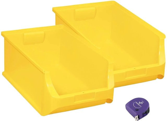 vasalat Set Stapelboxen aus Kunststoff, Gelb, 2 Stück, B/T/H: 50,0 x 31,0 x 20,0 cm - Bild 1