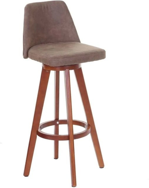 2er-Set MCW Barhocker C43 drehbar in Vintage Braun mit Textil und Holzbeinen in Birke - Bild 2