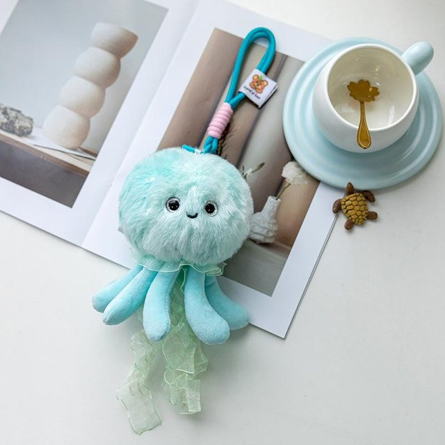 Quallen-Anhänger Plüschtier Puppe, 21 cm, gray - Bild 1