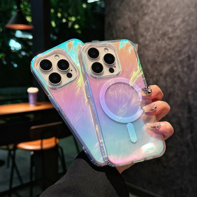 Magnetische Schutzhülle mit Federverlauf für Apple iPhone 16 Pro Max, 16, 15, 14, 13, 12 Pro und 11 Serie - Bild 1