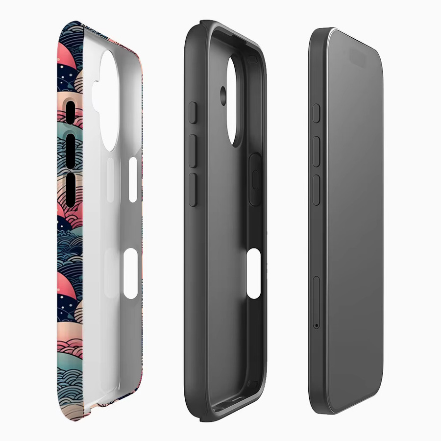 Handyhülle Oriental Wave Pattern für iPhone 11 bis iPhone 17 Pro Max Plus mit doppelschichtiger Rückseite in Multicolour - Bild 2