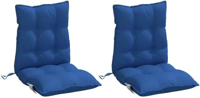 vidaXL Niedriglehner-Auflagen 2er-Set aus wasserabweisendem Oxford-Gewebe in Königsblau - Bild 1