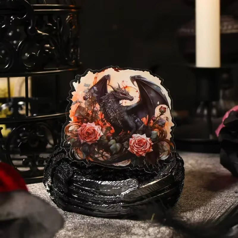 20 PET Aufkleber Northern Throne Retro Gothic Wind Dragon Design, Multicolor, B: 16,6 cm x H: 10,8 cm - Bild 1