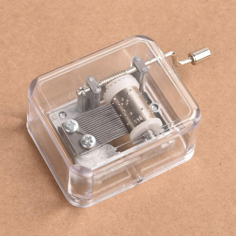 Tooarts DIY Mechanische Acryl Spieluhr mit 18 Noten und Handkurbel in Transparent und Gold - Bild 2