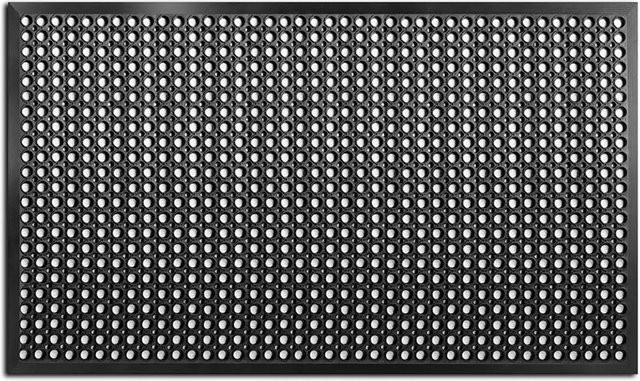 HPFloor Gummimatte aus Naturkautschuk in Schwarz, Ölfest und Rutschfest mit Anlaufkante, B/T: 90 x 60 cm, Höhe: 1,7 cm - Bild 1