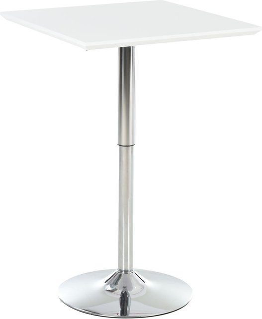 HOMCOM Bartisch höhenverstellbar in Weiß mit MDF-Platte und Stahlgestell B/T/H: 60 x 60 x 69-92 cm - Bild 1
