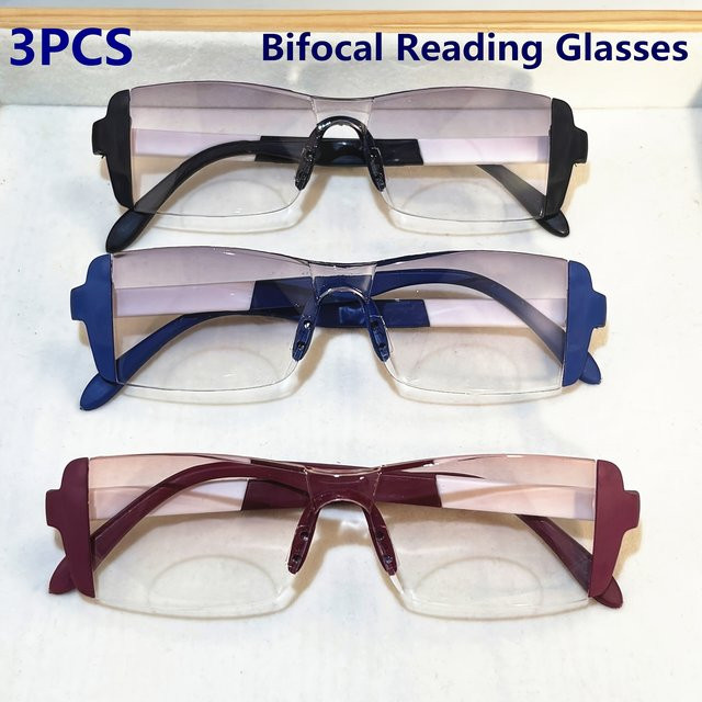 ZXWLYXGX Lesebrille für Damen, randlos, rechteckig, Kunststoff - Bild 1