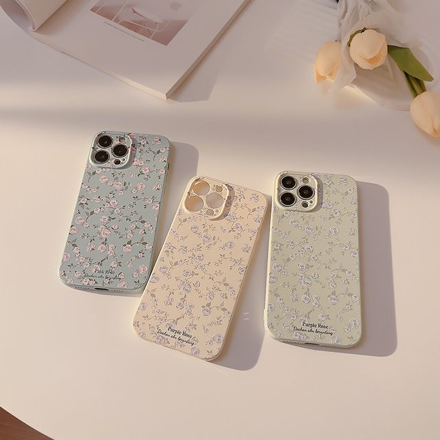 Stoßfeste Handyhülle mit Rosen-Blumenmuster für iPhone 11 bis iPhone 17 Air Pro Max in Multicolour - Bild 1