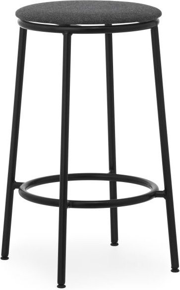 Normann Copenhagen Circa Barhocker in Schwarz mit Stoffbezug und Metallgestell im skandinavischen Design - Bild 1
