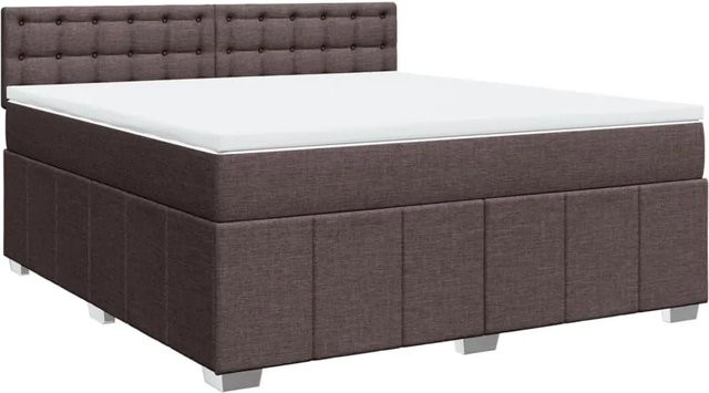 vidaXL Hybrid-Boxspringbett mit Matratze und USB-Ladeport, Dunkelbraun und Weiß, B/T/H: 180 x 200 x 100,5 cm - Bild 1