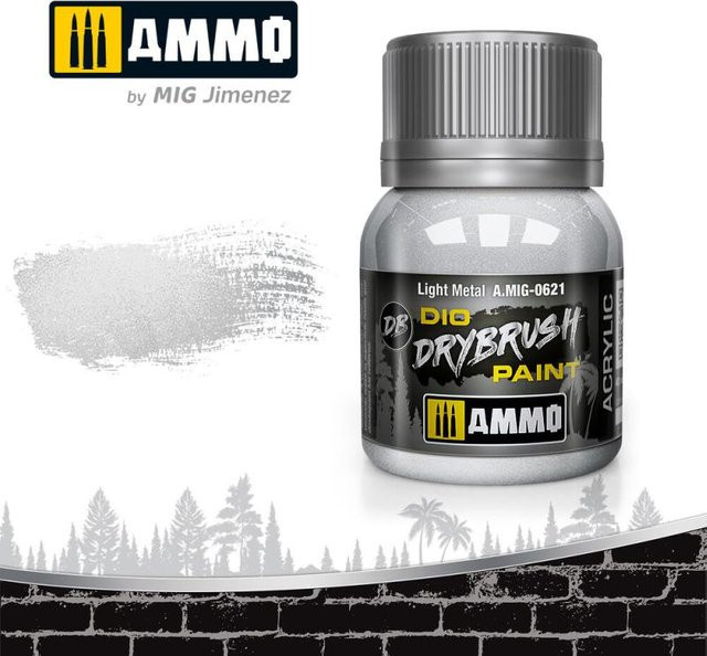 AMMO by MIG Jimenez Drybrush Light Metal, Grau - Bild 1