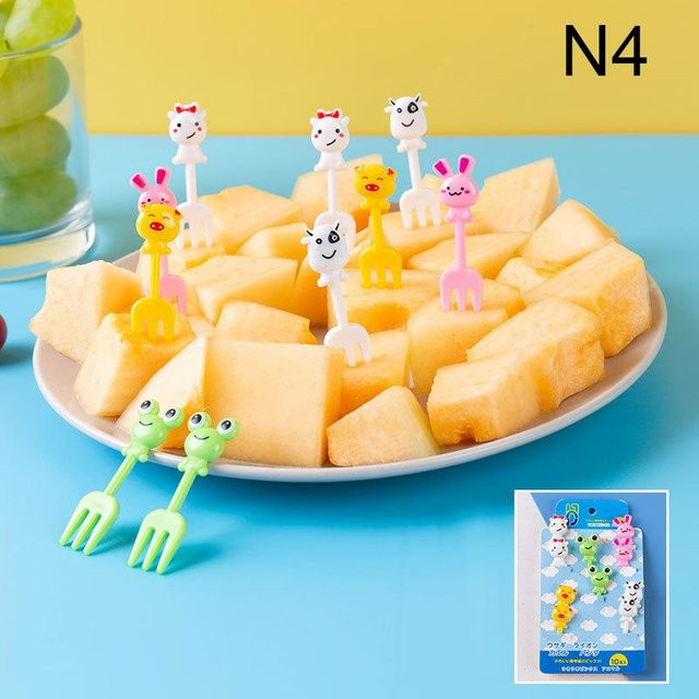 Bking Bento-Gemüsegeschirr mit niedlichen Mini-Obstgabeln für Kleinkinder in Weiß - Bild 1