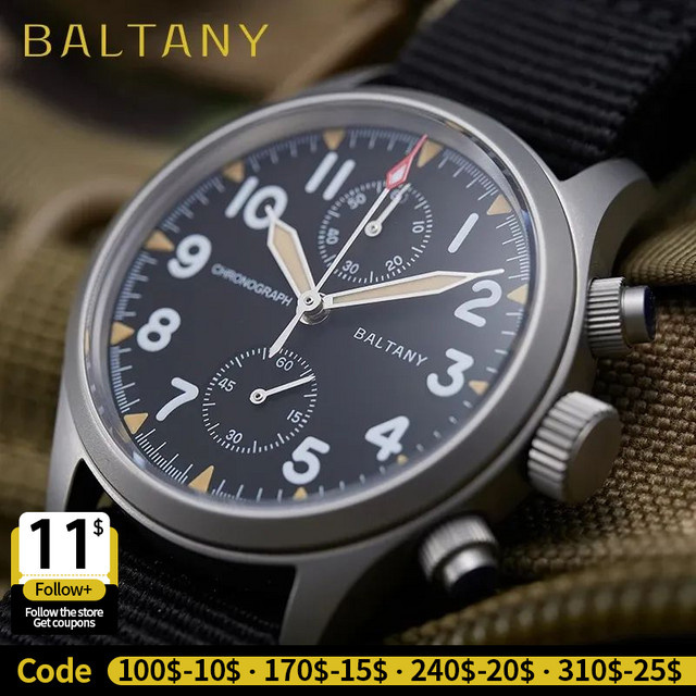 Baltany Chronograph, Quarz, Edelstahl, Saphirglas, 39 mm, Herren - Bild 1