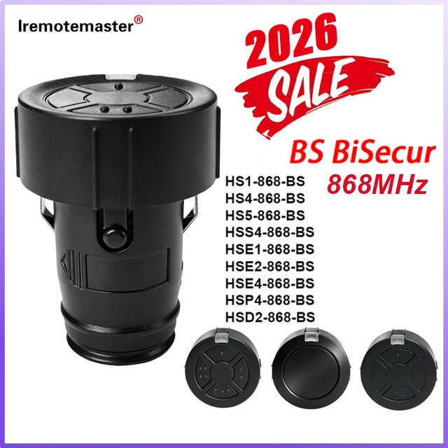 BS BiSecur 868MHz Handsender Klon Fernbedienung in Rot für HSE4-868-BS HSE2 HSE1 HSS4 HSE4 HS1 HS4 HS5 868 BS - Bild 1
