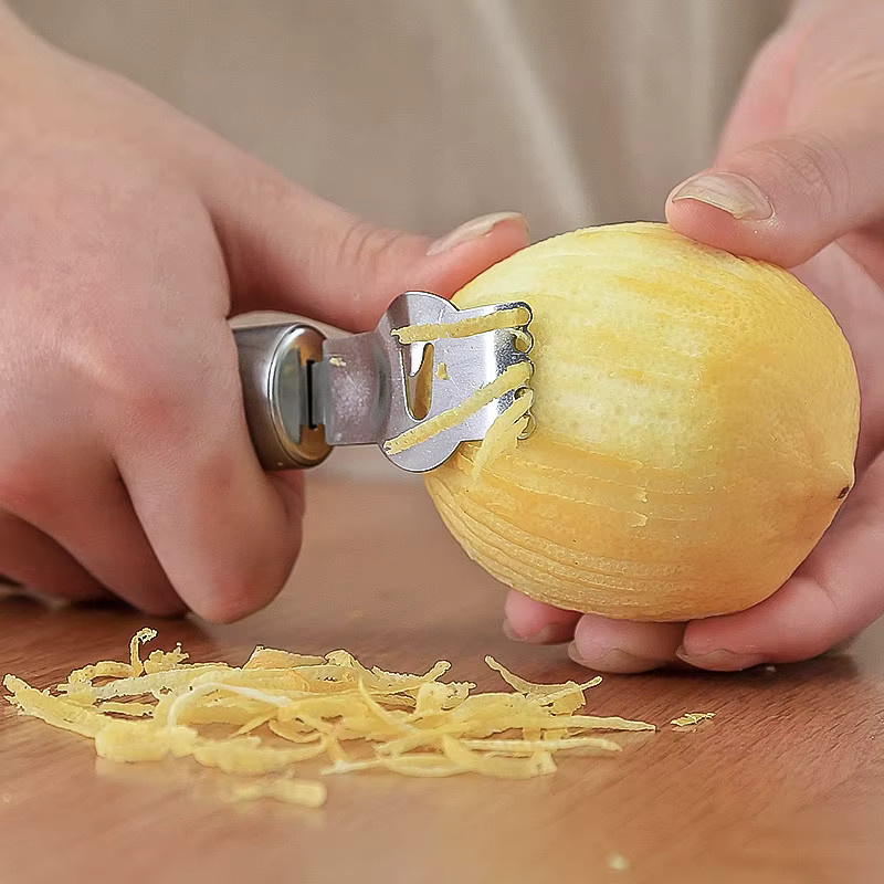 Edelstahl Zitronen Zester und Reibe in Silber für Zitrusfrüchte wie Zitronen, Limetten und Orangen - Bild 2
